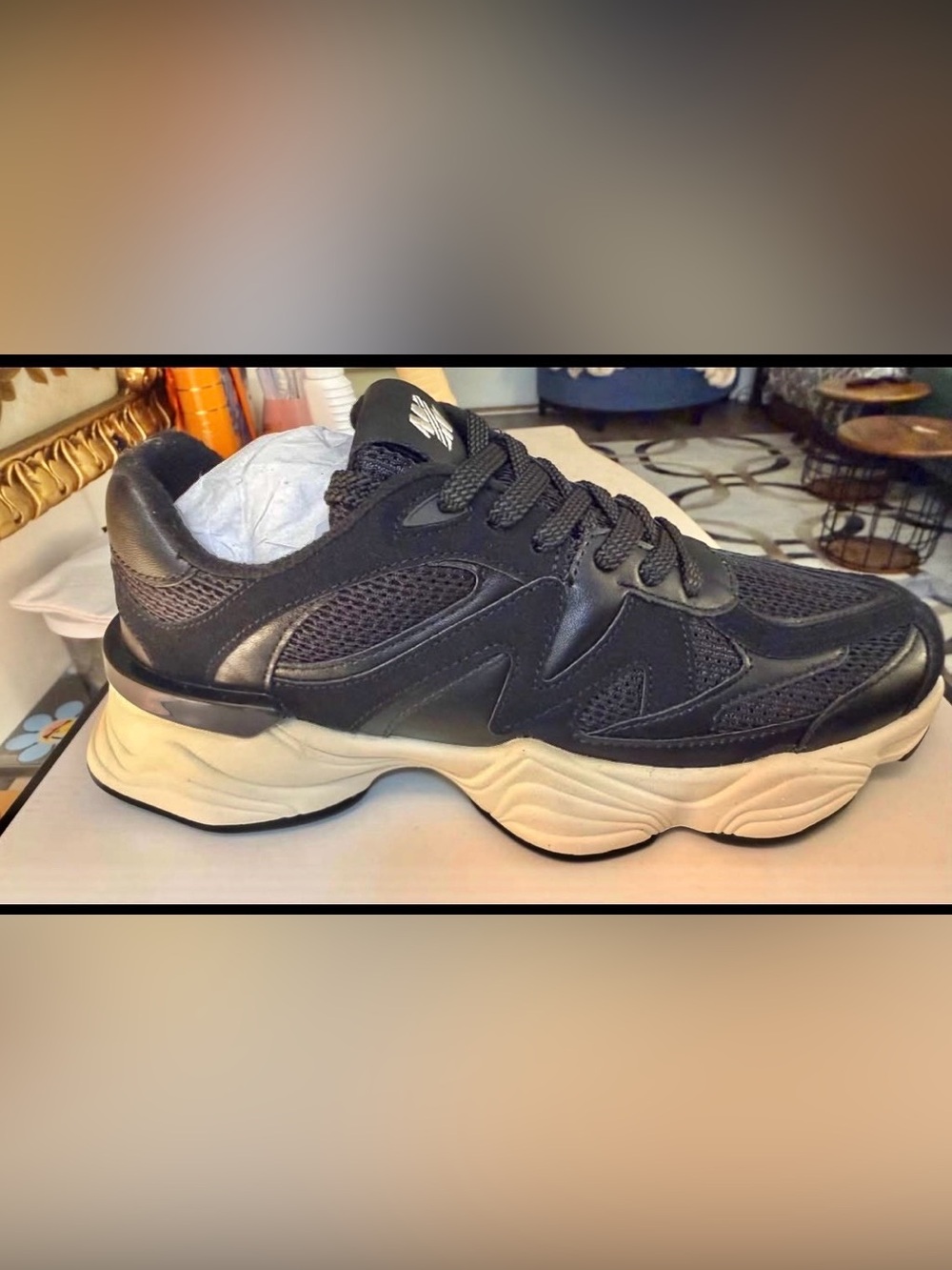 Steve Madden Sebi Black Sneakers with Cream Sole